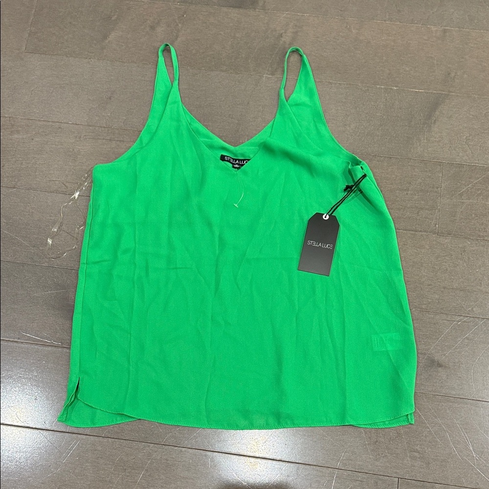 NWT sz M Vibrant Green Camisole Top